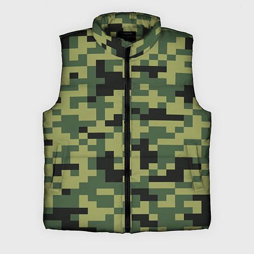 Мужской жилет Камуфляжный стиль текстура пикселя / 3D-Черный – фото 1
