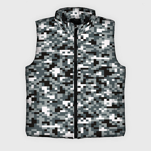 Мужской жилет Камуфляжные пиксели текстура / 3D-Черный – фото 1
