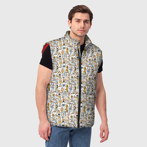 Мужской жилет Человечки и монстры / 3D-Красный – фото 3