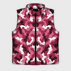 Мужской жилет Розовые пиксели камуфляж, цвет: 3D-черный