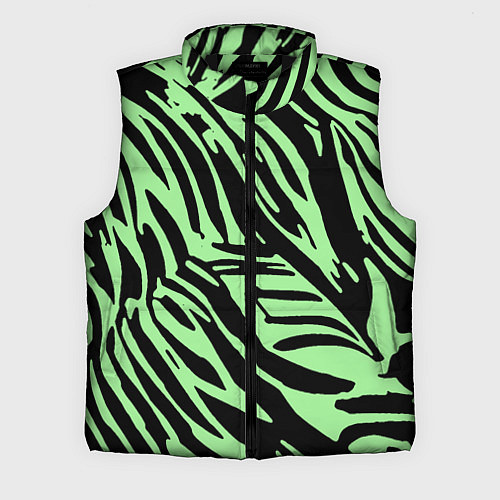 Мужской жилет Чёрно-зелёный полосками / 3D-Черный – фото 1