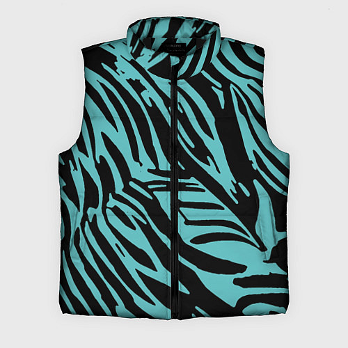 Мужской жилет Чёрно-голубой полосатый / 3D-Черный – фото 1