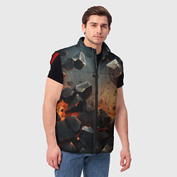 Мужской жилет Эпичный взрыв из камней, цвет: 3D-красный — фото 2