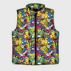 Мужской жилет Сумасшедшие креативные коты, цвет: 3D-черный