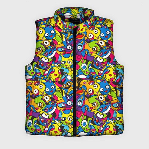 Мужской жилет Сумасшедшие креативные коты / 3D-Черный – фото 1