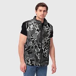Мужской жилет Чёрно-серый абстракция, цвет: 3D-черный — фото 2