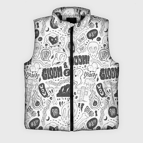 Мужской жилет Мрак и обречённость - приведения: паттерн / 3D-Черный – фото 1