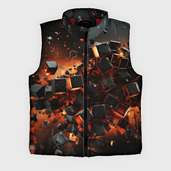 Мужской жилет Черные кубики во взрыве абстракции, цвет: 3D-красный