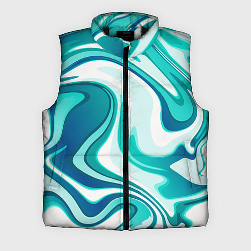 Мужской жилет Кислотно синий белый мраморный фон / 3D-Черный – фото 1