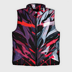 Мужской жилет Хаотичная чёрно-красная абстракция, цвет: 3D-светло-серый