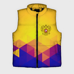 Мужской жилет Желтая геометрия - спорт Россия с гербом