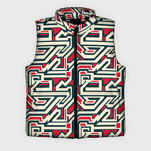 Мужской жилет Лабиринтовые зигзаги / 3D-Черный – фото 1