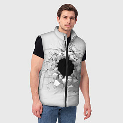 Мужской жилет Взрыв стены изнутри, цвет: 3D-черный — фото 2