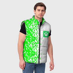 Мужской жилет Xbox кислотные зеленые краски, цвет: 3D-светло-серый — фото 2