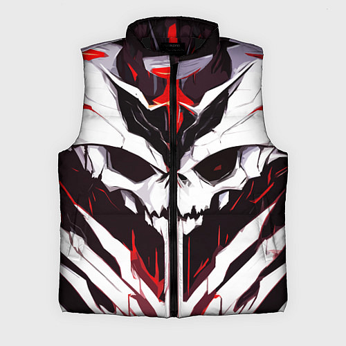 Мужской жилет Абстрактный белый череп и красные полосы / 3D-Черный – фото 1