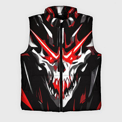 Мужской жилет Абстрактный белый череп и красные полосы, цвет: 3D-черный
