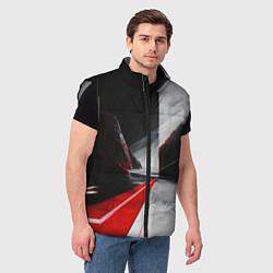 Мужской жилет Футуристичный пейзаж в стиле авангард, цвет: 3D-светло-серый — фото 2