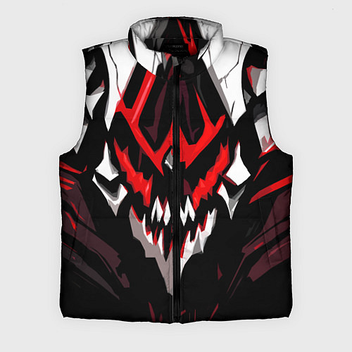 Мужской жилет Абстрактное красное лицо монстра / 3D-Черный – фото 1