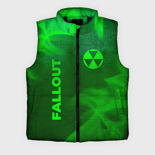 Мужской жилет Fallout - green gradient вертикально / 3D-Черный – фото 1