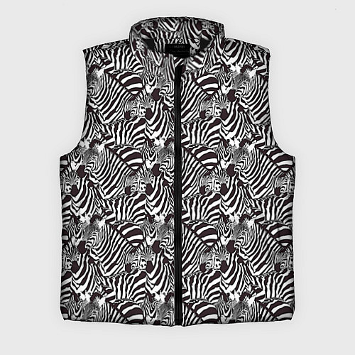 Мужской жилет Абстрактный черно-белый узор с зеброй / 3D-Черный – фото 1