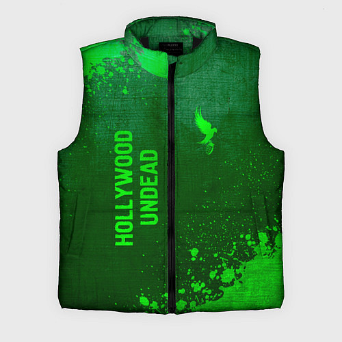 Мужской жилет Hollywood Undead - green gradient вертикально / 3D-Черный – фото 1
