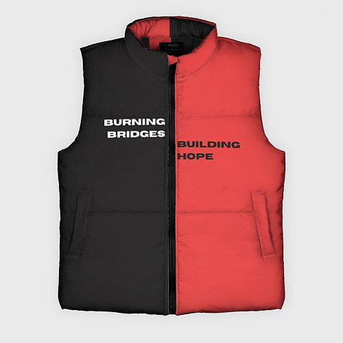 Мужской жилет Надпись: burning bridges building hope / 3D-Черный – фото 1