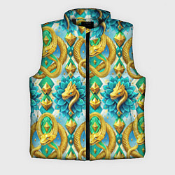 Мужской жилет Золотистые змеи и цветы