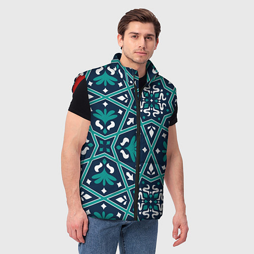 Мужской жилет Геометрический узор арабеска / 3D-Красный – фото 3