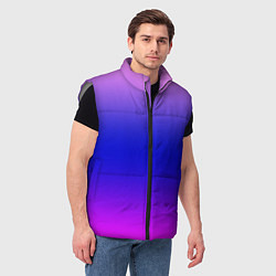 Мужской жилет Неоновая градиент абстракция, цвет: 3D-светло-серый — фото 2