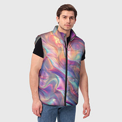 Мужской жилет Перламутровый голографический градиент, цвет: 3D-светло-серый — фото 2