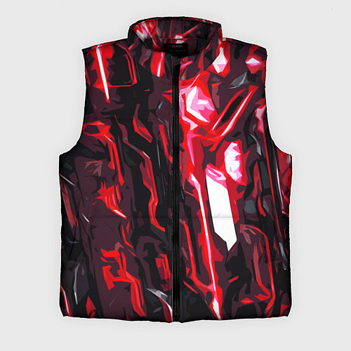 Мужской жилет Красно-чёрная киберпанк абстракция / 3D-Черный – фото 1