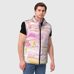 Мужской жилет Абстракция мраморный фон, цвет: 3D-черный — фото 2
