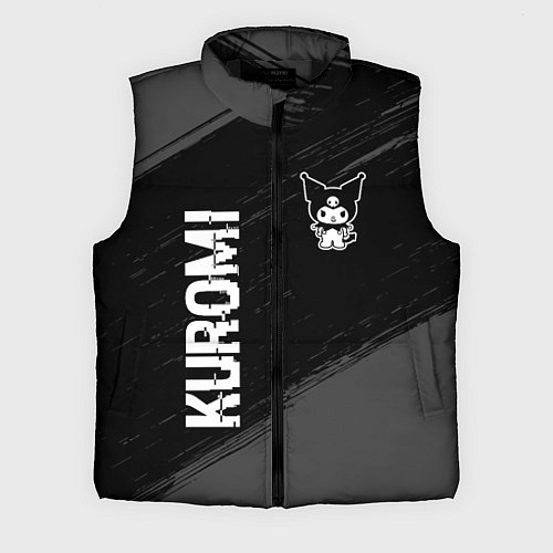 Мужской жилет Kuromi glitch на темном фоне вертикально / 3D-Черный – фото 1