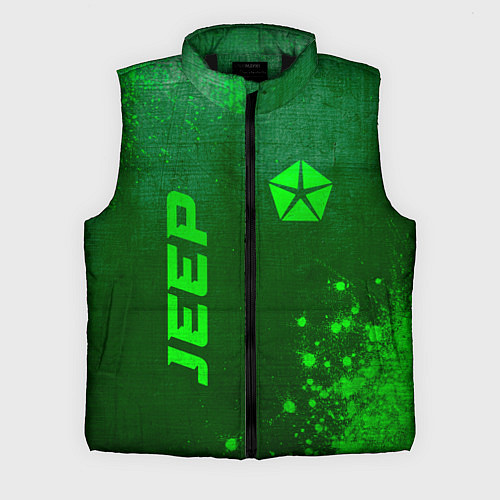 Мужской жилет Jeep - green gradient вертикально / 3D-Черный – фото 1