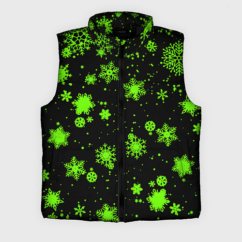 Мужской жилет Кислотные снежинки текстура / 3D-Черный – фото 1