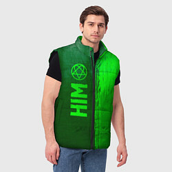 Мужской жилет HIM - green gradient по-вертикали, цвет: 3D-черный — фото 2