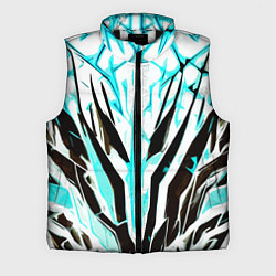 Мужской жилет Чёрно-голубая абстракция на белом фоне, цвет: 3D-черный