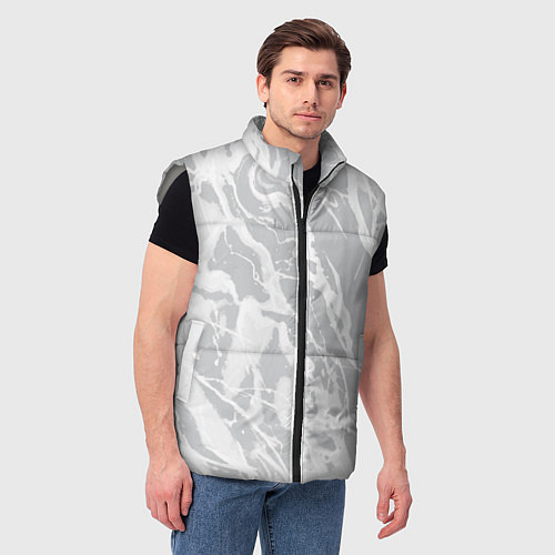 Мужской жилет Светлый серый абстракция / 3D-Светло-серый – фото 3