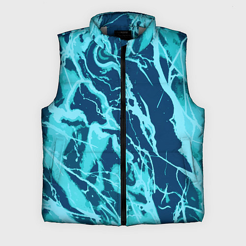 Мужской жилет Морской сине-голубой абстракция / 3D-Светло-серый – фото 1