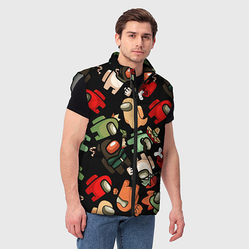 Мужской жилет Персонажи Among us / 3D-Светло-серый – фото 3