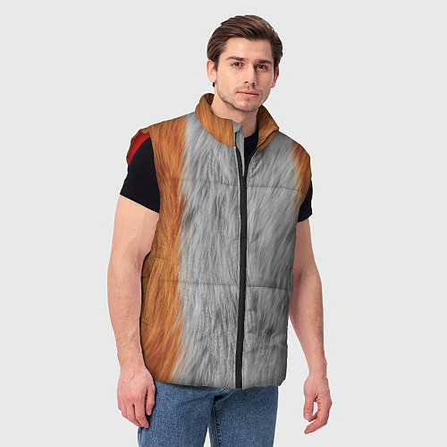 Мужской жилет Мех рыжей лисы / 3D-Красный – фото 3