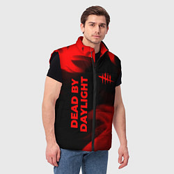 Мужской жилет Dead by Daylight - red gradient вертикально, цвет: 3D-черный — фото 2