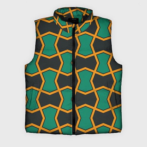 Мужской жилет Геометрический узор желто-зеленый / 3D-Черный – фото 1