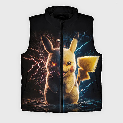 Мужской жилет Злой и милый Пикачу / 3D-Черный – фото 1