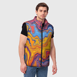 Мужской жилет Поток разноцветной краски, цвет: 3D-черный — фото 2