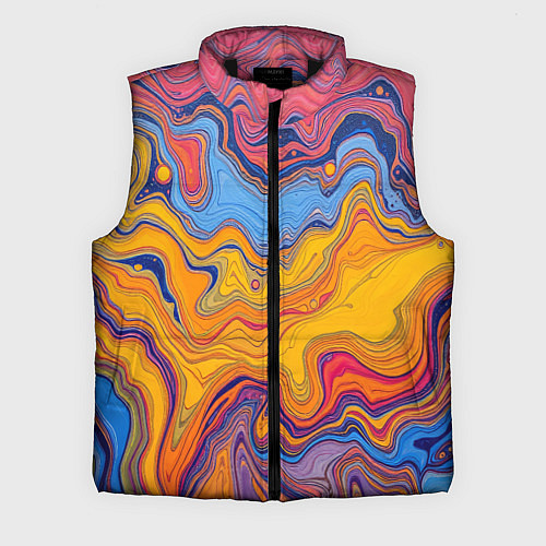 Мужской жилет Поток разноцветной краски / 3D-Черный – фото 1