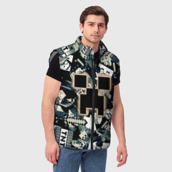 Мужской жилет Логотип Minecraft и его персонажи, цвет: 3D-светло-серый — фото 2