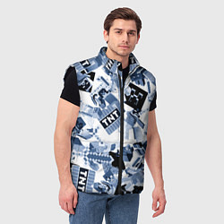 Мужской жилет Персонажи из игры Майнкрафт, цвет: 3D-черный — фото 2