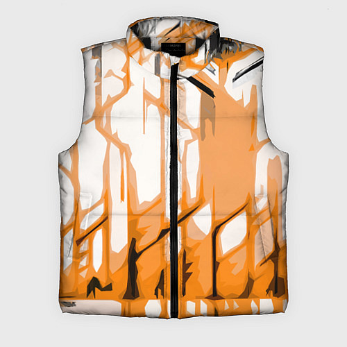 Мужской жилет Оранжевые полосы на белом фоне / 3D-Черный – фото 1