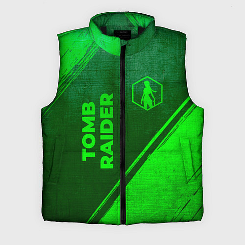 Мужской жилет Tomb Raider - green gradient вертикально / 3D-Черный – фото 1